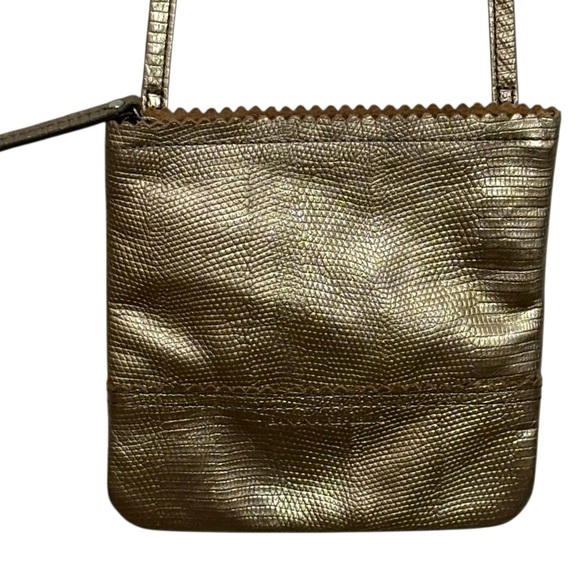 BANANA REPUBLIC - GOLD TONE CROSSBODY COMPACT BAG - 24” NON-ADJUSTABLE STRAP S2 - Picture 2 of 11
